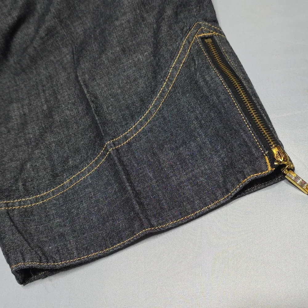 Baby Phat Dark Wash Denim Cargo Capris 44"×20" Been Altered Tagged As 24 - Picture 6 of 8